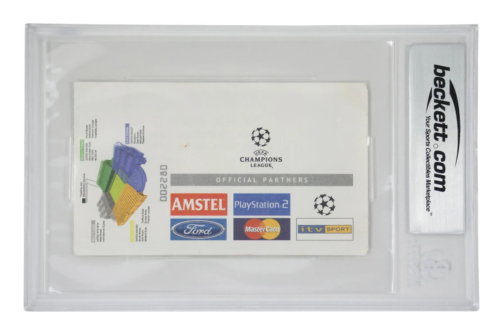 Ronaldo Nazario Signed 2003 UCL 3 Goals at Man Utd Match Ticket – BGS Authentic